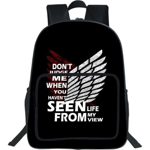 Anime Attack On Titan Backpack Students Boys Girls Bags Women School Bag Teens Daily Backpack Cosplay Men Travel Bookbag
