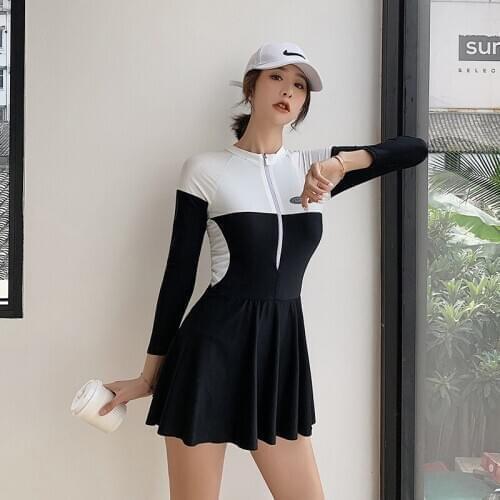 Long Sleeve Swimsuit For Women Bathing Suit Surfing Retro Sexy Rashguard Plus Size Summer Girls Swimwear Trendy Flew 2021 New