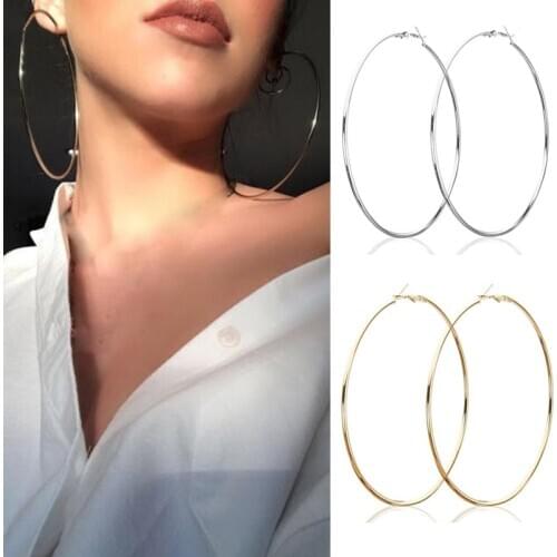 Fashion Big Hoop Earrings Geometric Statement Earring For Women Hypoallergenic Gold Large Round Ear Rings Jewelry 2020Hot Sale