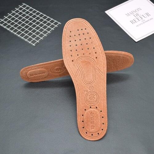 1Pair Breathable Leather Shoe Insoles Replacement Inner Soles Shoe Insole Pads Absorb Sweat Deodorant Flat Feet Shoe Insole Mats