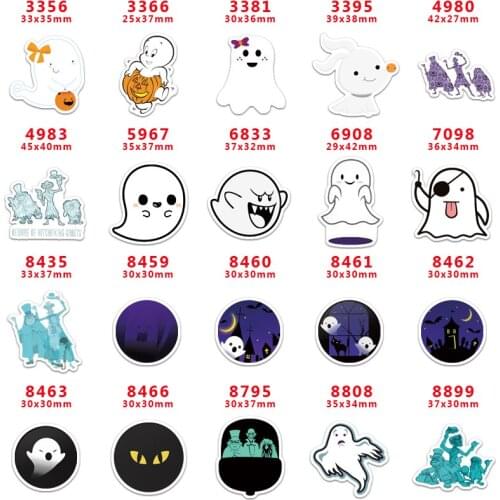 DIY Craft Supplies Halloween character printed flat back planar resins 30 pieces PR3356