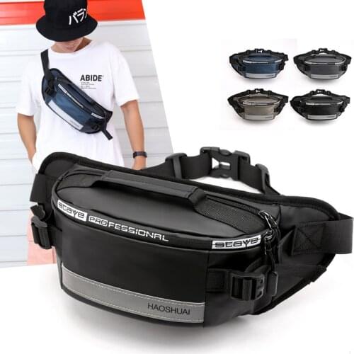 Waterproof Nylon Men Waist Bag 2020 New Fashion Unisex Fanny Pack Reflective Banana Belt Bags Casual Travel Crossbody Chest Bags