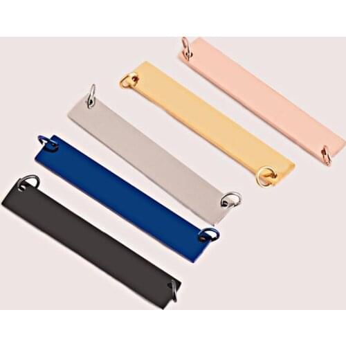 Wholesale 10 pcs Stainless Steel Rectangle 5 Colors Custom Name Dog Tags Pendant Engraved Name Necklace Jewelry Dropship