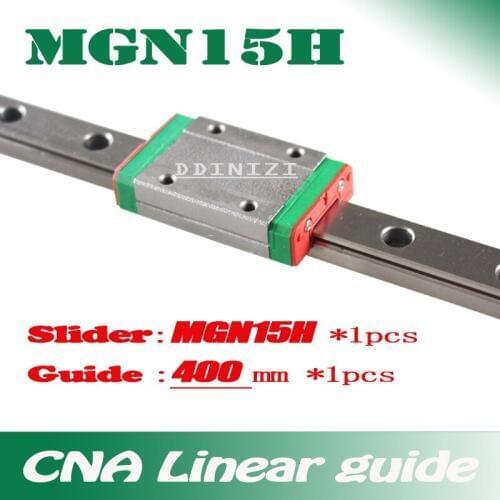 15mm Linear Guide MGN15 L=400mm linear rail way + MGN15H Long linear carriage for CNC X Y Z Axis Free shipping