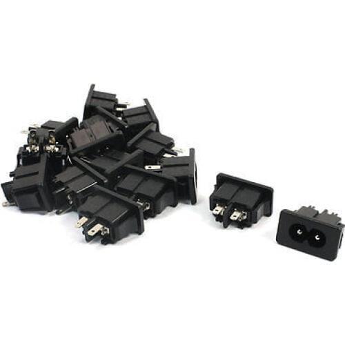 15Pcs 2 Soldering Pins Power Supply C8 Coupler Male Plug AC 250V 2.5A