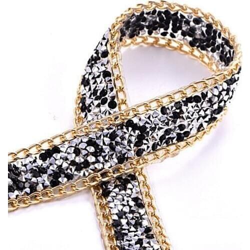 2cm Shiny Rhinestons Trim DIY Iron On Rhineston Crystal Ribbon Wrap Dress Trim Ironing Accessories Wedding Cake Party Decoration