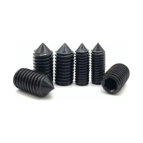 30pcs M3 12.9 level alloy steel Allen tip end grups screws hex socket pointed tight set payment grup screw DIN914 4mm-12mm long
