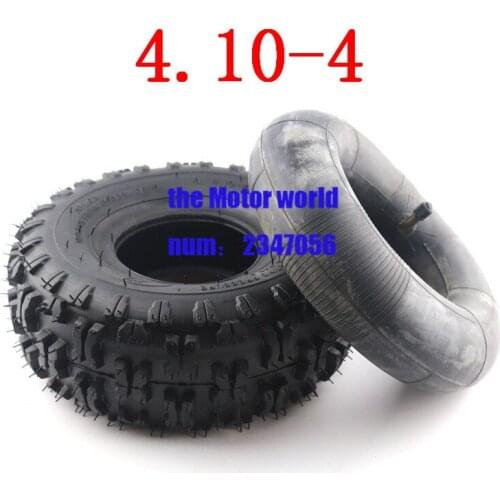 4.10/3.50-4 410/350-4 rubber tire ATV Quad Go Kart 47cc 49cc 4.10-4 Tire out and inner tube Fit All Models 3.50-4 4"