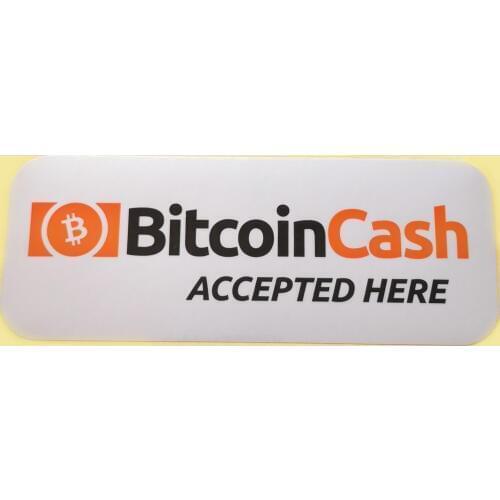 60 pcs/lot 14.5x5.5cm bitcoin accepted here Self-adhesive durable silver PET label sticker,Item No. FS26