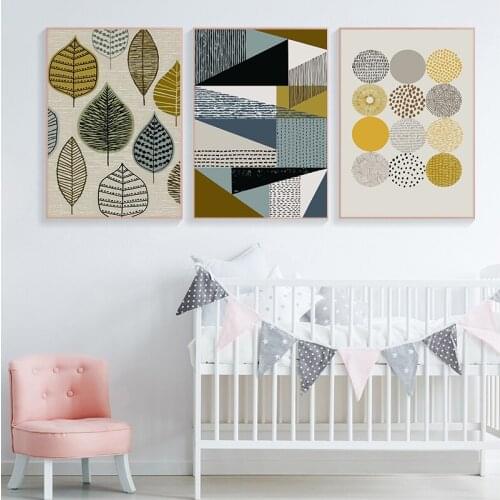 Abstract Geometric Decorative Modular Picture Wall Art Canvas Painting for Living Room No Framed