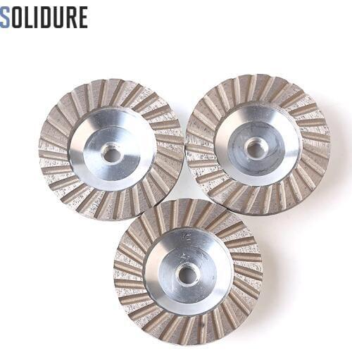 3pcs/set 100 mm diamond cup wheels 4" turbo cup grinding Aluminum backer abrasive tools for grinding stone,concrete and tiles