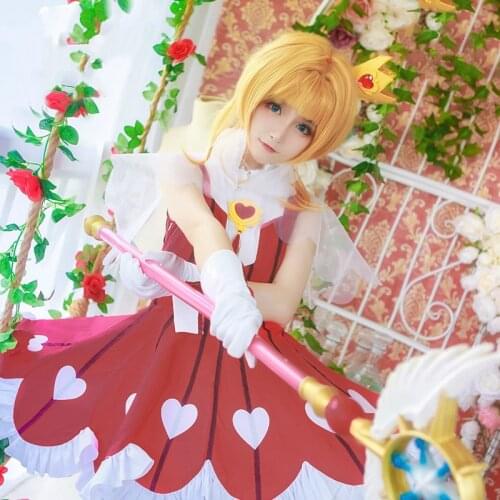 Anime Cardcaptor Sakura Cosplay Costume Kinomoto Sakura Cosplay Costumes Kinomoto Sakura Halloween Clothes For Women Pannier Wig
