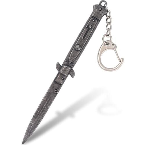 The Last of Us 2 Ellie Stiletto Knife Keychain Switchblade Machete Weapon Model Key Holder For Men Car Creative Metal Key chain