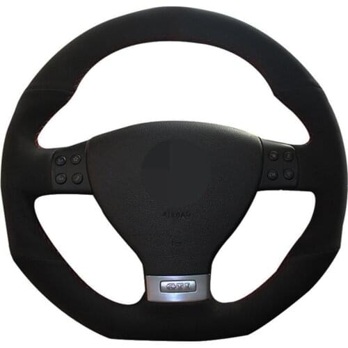 Car Steering Wheel Cover DIY Black Suede For Volkswagen VW Golf 7 GTI Golf R MK7 VW Polo GTI Scirocco Accessories Parts
