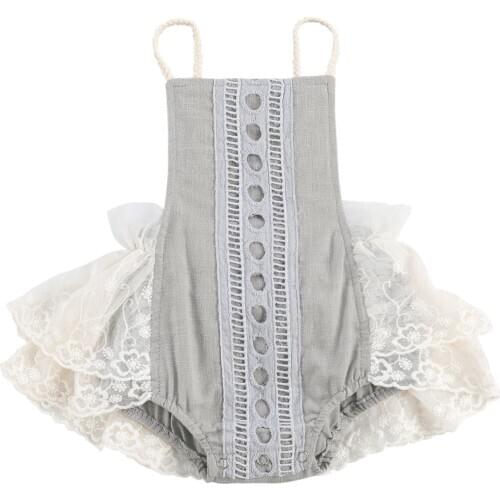 Citgeett Summer 0-24M Newborn Baby Girl Clothes Lace Floral Romper Halter Jumpsuit Sunsuit Outfit