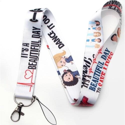 ER350 Medical Greys Anatomy Doctor Nurse Lanyards ID Badge Holder ID Card Mobile Phone Straps Badge Rope Chain Necklace