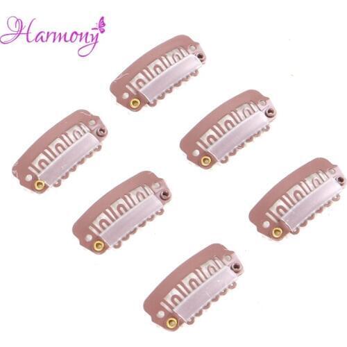Harmony Plus Hair500pcs 2.8cm with 6 Teeth U Shape Stainless Steel Snap Comb Clip for Wig Hair Extension Clips in 6 Color Option