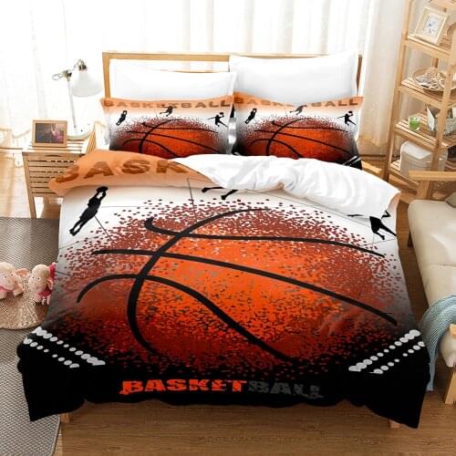 Basketball Bedding Set Single Twin Full Queen King Size Sports Dunk Shot Bed Set Children Kid Bedroom Duvetcover Sets 022