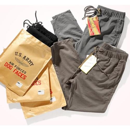 2021 Summer New Ice Silk Pants Mens Elastic Waist Drawstring Quick-drying Lightweight Sports Trousers Stretch Casual Pants