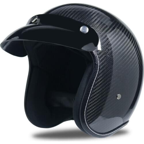 Carbonfiber Motorcycle Helmet Casque Casco Capacete DOT 3/4 Open Face Vintage Helmets Retro Casque Moto Motorbike Men Helmet