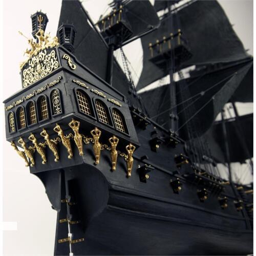2018 version upgraded 2015 Black Pearl sailing ship full interior 1/35 in Pirates of the Caribbean wood model building kit