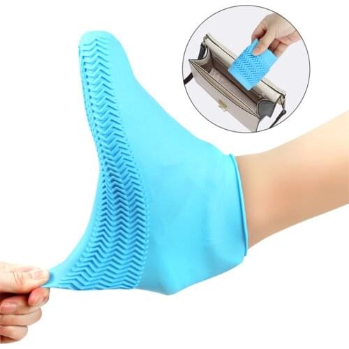Portable Non-slip Adult Children Foldable Color Silicone Reusable Shoe Cover