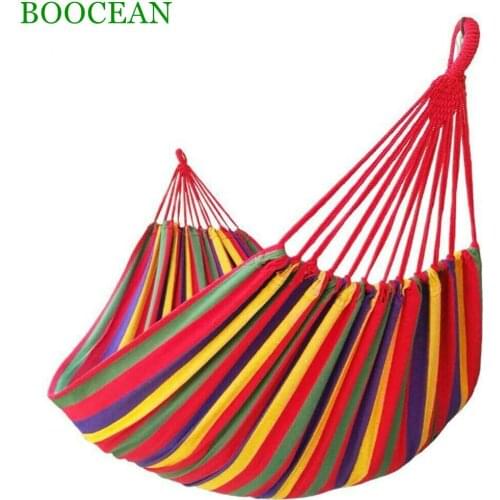 BOOCEAN Rainbow Color Durable Hammock Hanging Canvas Garden Swing Outdoor Camping Beds