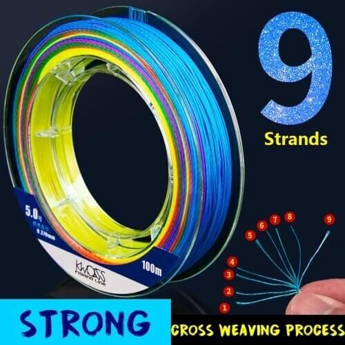 Germany material Braided PE Fishing Line 9 Strands 100M Carp Fishing Line Saltwater Fishing Weave PE Multifilament X9