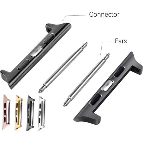 1Pair Connector Adapter for iwatch SE 6 5 4 band 40mm 44mm 38mm 42mm Seamless Linker Strap Watchband for Apple Watch Accessories