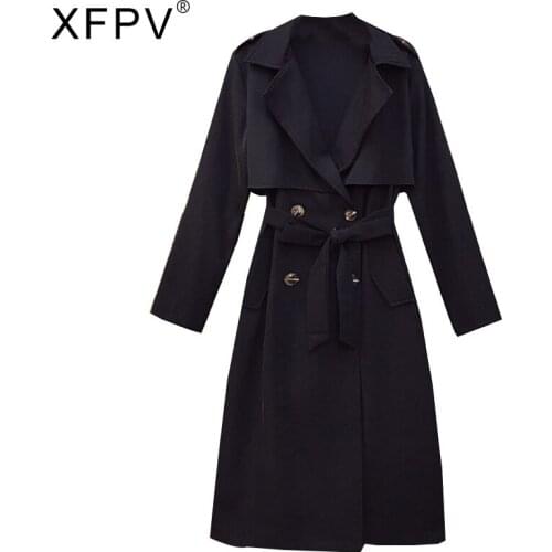 XFPV Women's Double Breasted Trench Coats