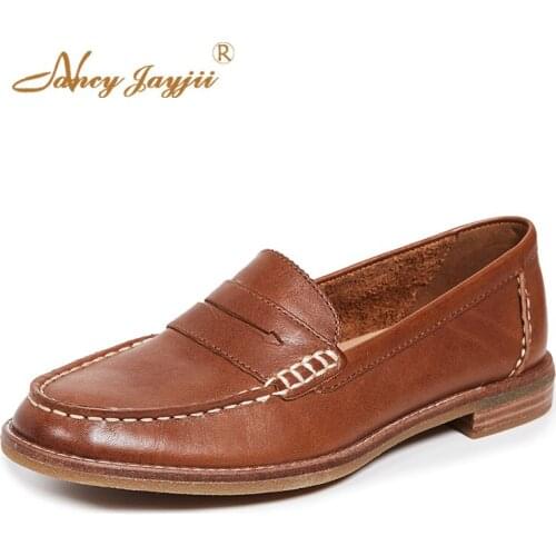 Women Flats Spring/Autumn Summer Loafers Solid shoes Fashion Leisure Office Career Sewing Three colors Big size 45 2019