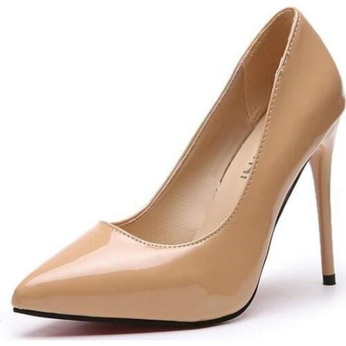 New Shoes Woman High Heels Pumps 12cm Tacones Pointed Toe Stilettos Talon Femme Sexy Ladies Wedding Shoes Black Heels Big Size