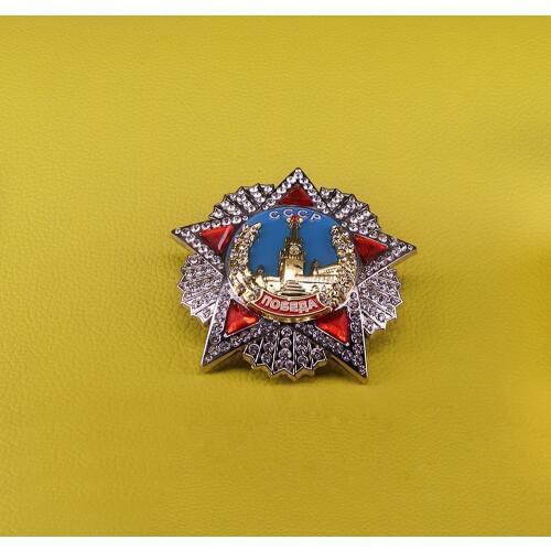 CCCP pin Russia order of victory badge Soviet USSR award medal replica Russia red star brooch for men patriot gift