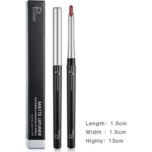 Fashion 1PC New Lip Liner Matte Lipstick Pen Long Lasting Eye Liner 17 Colors Waterproof Eye Shadow Pencil Automatic Makeup