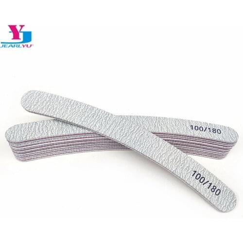 10 Pcs/Lot Nail Sanding Files 100/180 Polish Buffer Block Manicure Pedicure Tips Nail File Art Tool Grey Curved Style Nagelvijl
