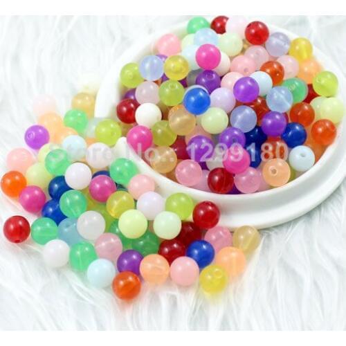 300pcs/lot Mixed Jelly Style Acrylic Round Beads AAA Beads for kids Necklace Bracelet DIY Jeweley 8mm (K01737)