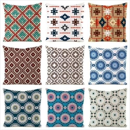 45cm*45cm Squares&Circles Inimitated Silk Fabric Throw Pillow Covers Couch Cushion Cover Home Decorative Pillows Pillow Case