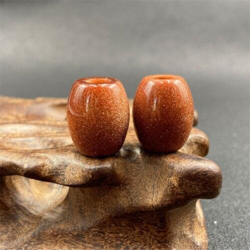 6Pcs 19x16mm Brown Gold Sand Stone Barrel Large Hole Beads For DIY Jewelry Necklace Bracelet Making Accessories Creative Gifts