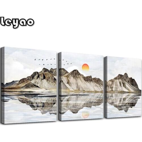 Abstract Landscape DIY Diamond Painting Full Drill Triptych Mosaic New Arrival Embroidery Sale Home Decor Diamond Art 3 pieces