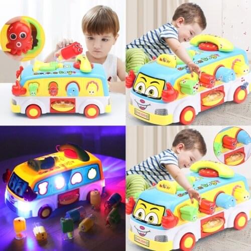 Baby Toy Fun Bus Bump And Go Car Play music lights, Early Education for 2 - 3 Year Old Girls Boys Toddlers