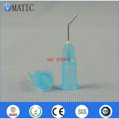 Free Shipping 100Pcs 23G 45 Degree Bent 0.5'' Pre-Bent Glue Dispensing Needle Tips 1/2 Inch