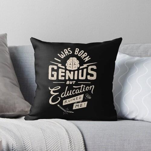 Born Genius Throw Pillow Cushion Cover Polyester throw pillows case on sofa home living room car seat decor 45x45cm
