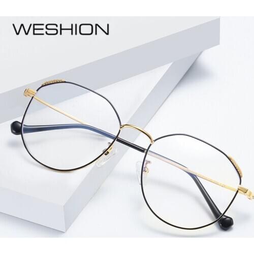 Brand Designer Blue Light Glasses Women Men Optical Frame Alloy Prescription Eyeglasses Transparent AntI Reflective Glasses UV40
