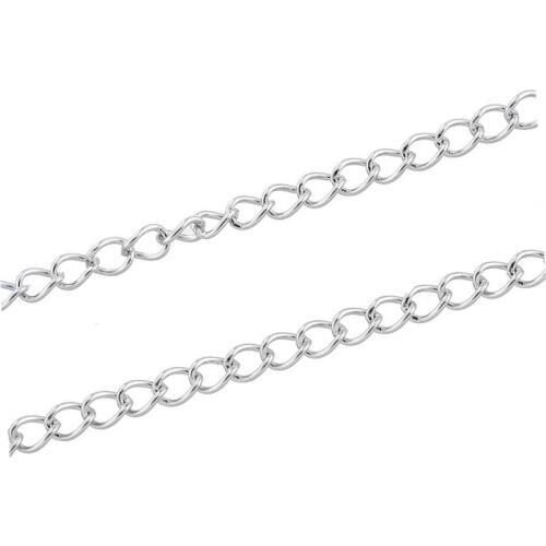 5meters 3x4mm Stainless Steel Necklaces Chains Bulk Metal Link Chain for Bracelets Necklace Extension Chain Diy Jewelry Making