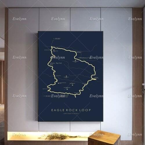 Eagle Rock Loop Trail Map | Eagle Rock Loop Poster | Ouachita National Forest Hike | Trail Map Art | Modern Home Decor Prints