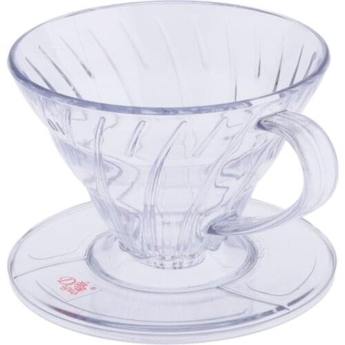 Coffee Dripper Cup Clear Resin Pour Over Cone Cup Coffee Maker Filter Holder