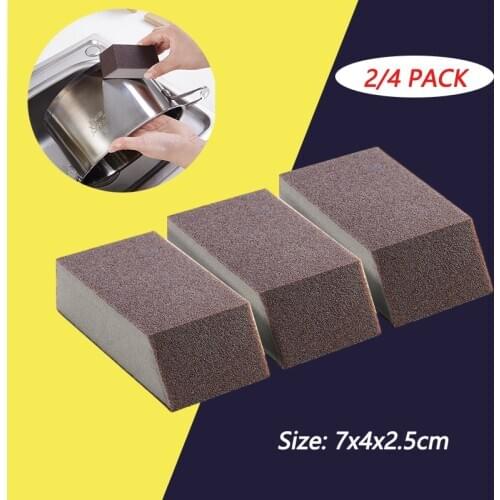 2/4pcs Emery Melamine Sponge Magic Sponge Eraser Dishes Pot Cleaning Brush Bathroom Kitchen Cleaning Sponges Removing Rust Tools