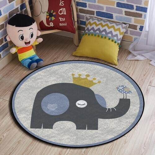 Cartoon Floor Mat Chair Home Bedroom Childrens Room Bedside Cute Hanging Basket Tent Washing Swivel Chair Round Carpet