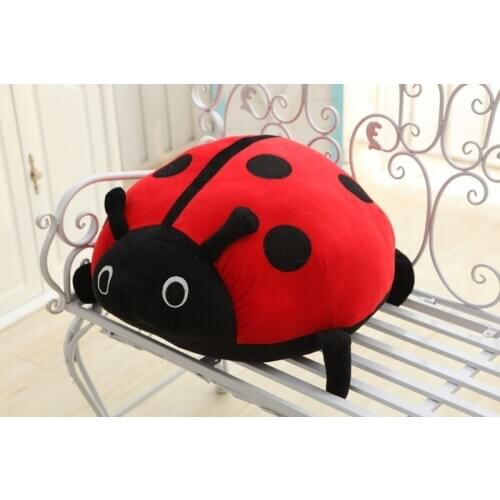 Stuffed plush toy large 45x45cm insect red ladybird plush toy soft throw pillow birthday gift b0259