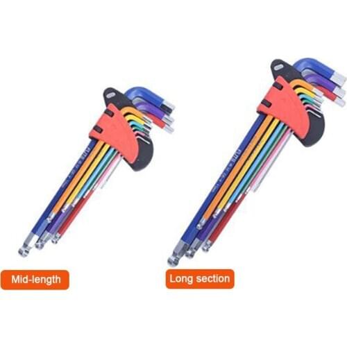 9PCS Hex Key Set Foldable Chrome Vanadium Steel Ball End Allen Key Set Folding Hex Key Wrench Tool Set For Turning Screws